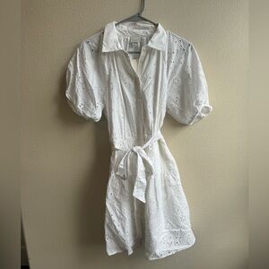 A New Day White Puff Sleeve Mini Dress